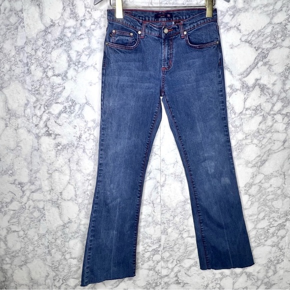 UK Vigoss British Y2K Raw Hem Rare Medium Wash Denim Jeans Women’s 7 / 8 - Picture 2 of 13